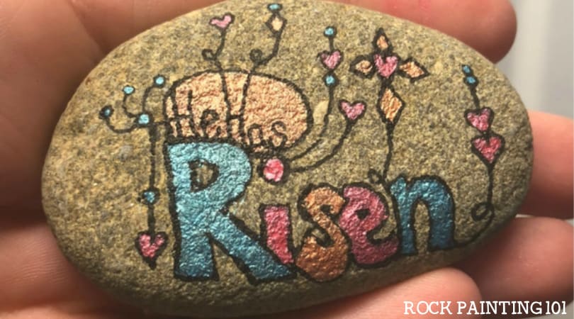 He Has Risen! ~ A Zendangle Easter Rock Painting Idea