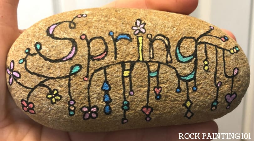 Zendangle Spring Rocks ~ Creating dangles doodles on rocks