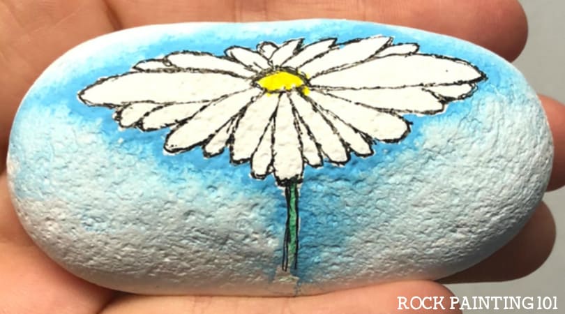 How to make a simple watercolor effect on a rock