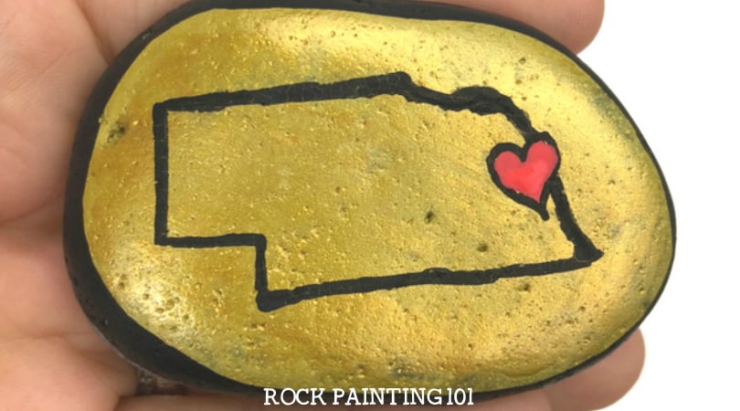 How to easily paint your state to make a beautiful rock