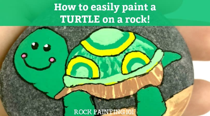 How to easily paint a turtle to make a fun rock