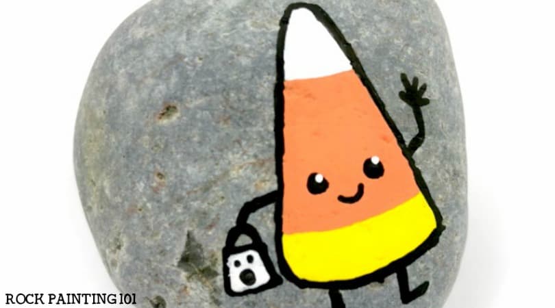 How to make adorable candy corn painted rocks