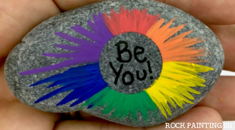 How to make a radial rainbow for a fun painted rock