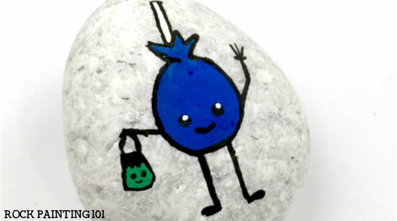 How to easily paint a lollipop to make fun Halloween rocks