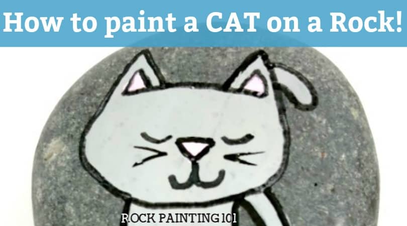 How to paint a cat to make a cute painted rock