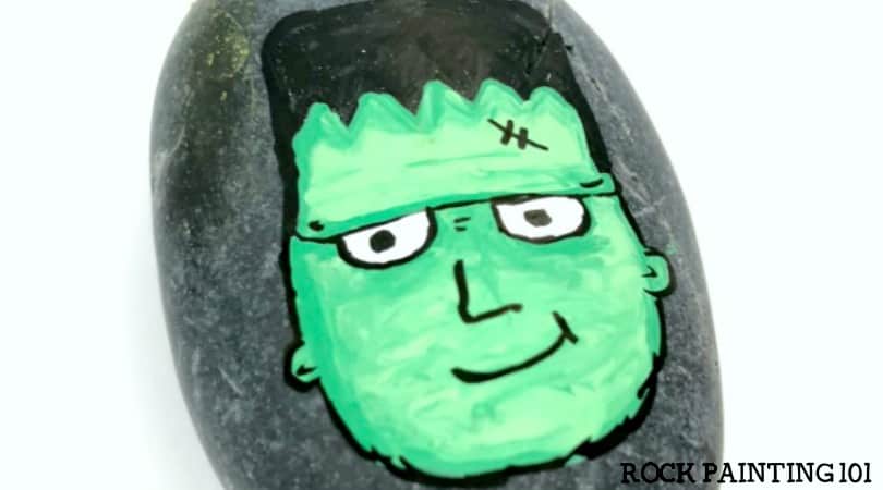 How to make a friendly Frankenstein’s monster painted rock