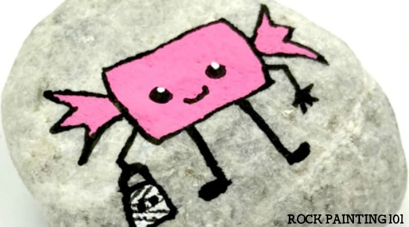 How to make an adorable bubble gum painted rock