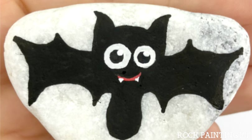 How to paint a bat for amazing Halloween rocks