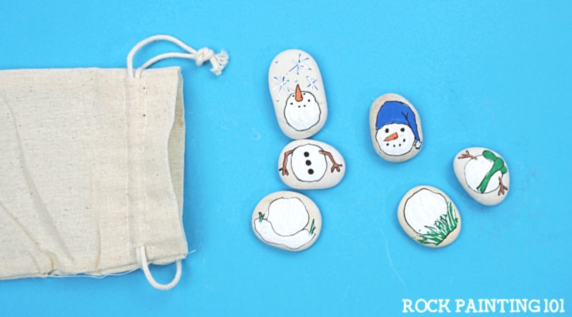 How to make snowman painted rocks for an amazing gift!