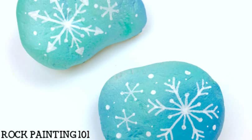 How to draw a snowflake to make a fun winter painted rock