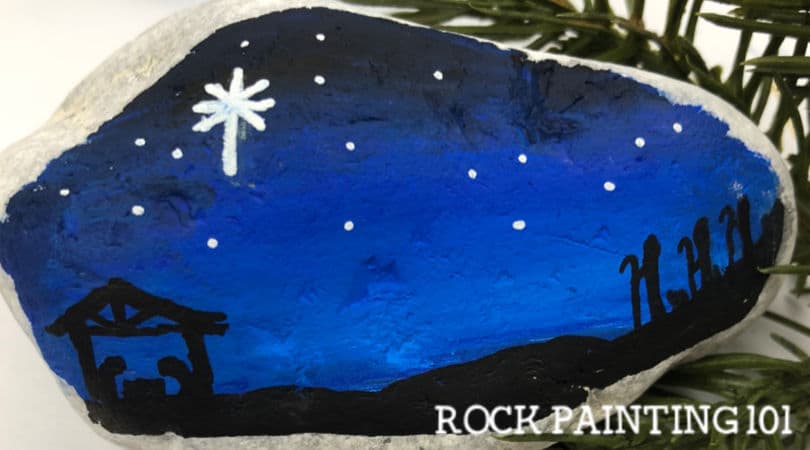 How to paint a nativity scene onto rocks