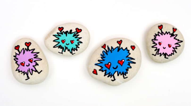 How to draw a love bug to make adorable painted rocks