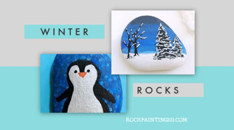 7 easy winter rock painting ideas