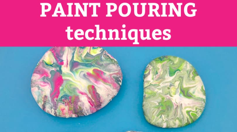 Pour painting techniques that create beautiful painted rocks