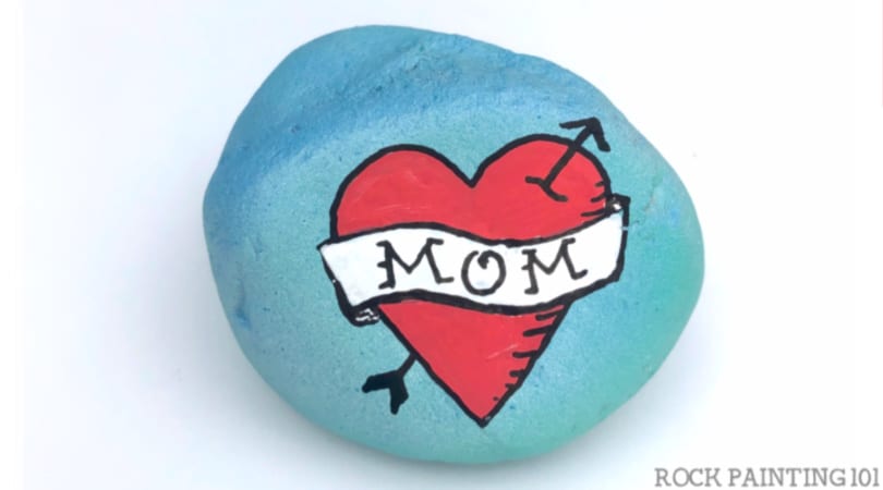 Mom Tattoo Design Rock Painting Idea