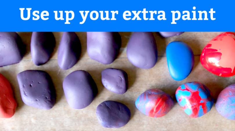 How to effectively use up your extra acrylic paint when rock painting