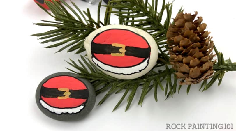 An easy Santa Rock Painting Idea