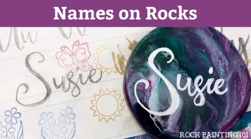 Tips for hand lettering names onto rocks