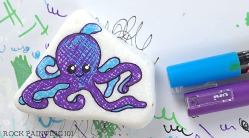 How to paint an octopus onto a rock