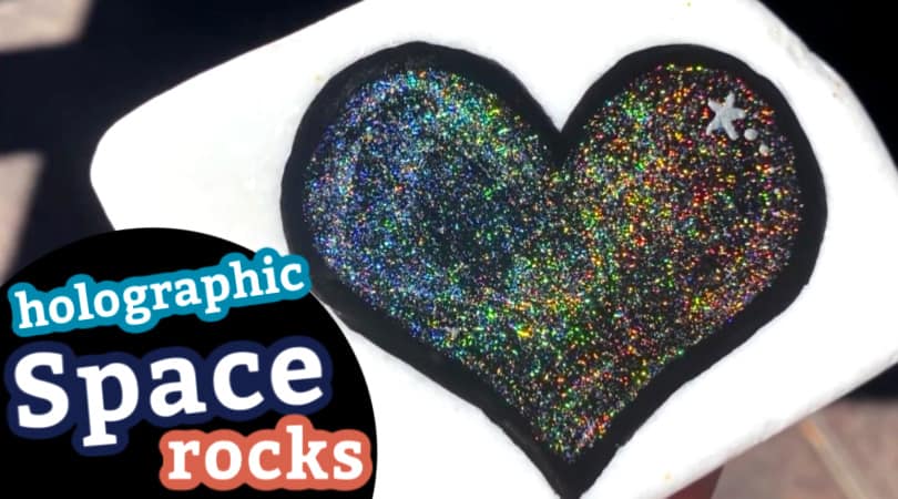 How to make space rocks with holographic acrylic paint