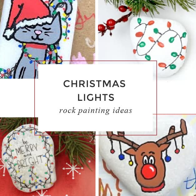 9 easy ideas for Christmas lights painted on rocks