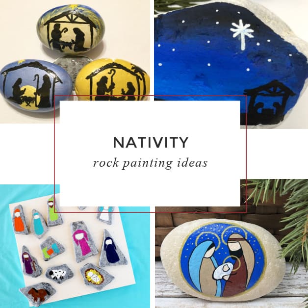 15 Nativity painted rocks: Easy rock painting ideas.