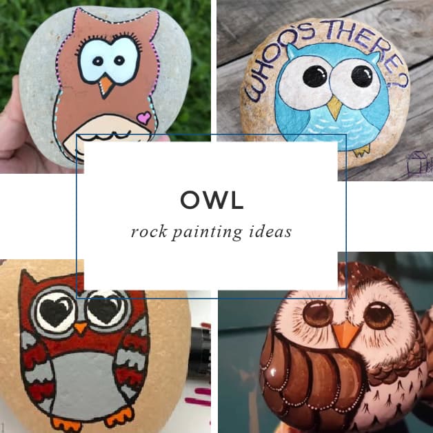 14 easy Owl Rock Painting Ideas