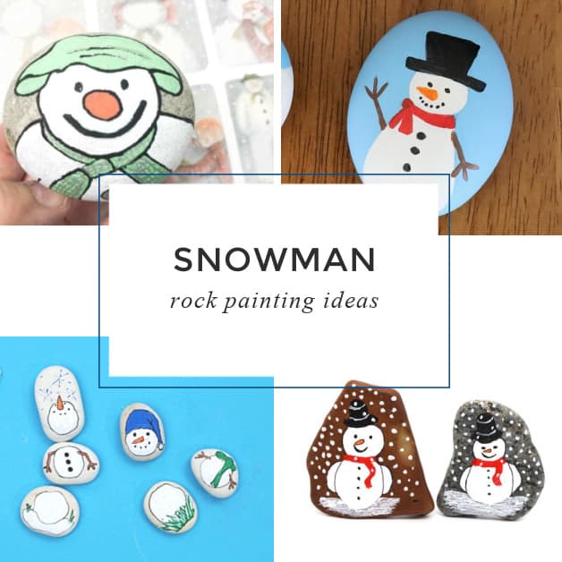 9 easy Snowman Painted Rocks